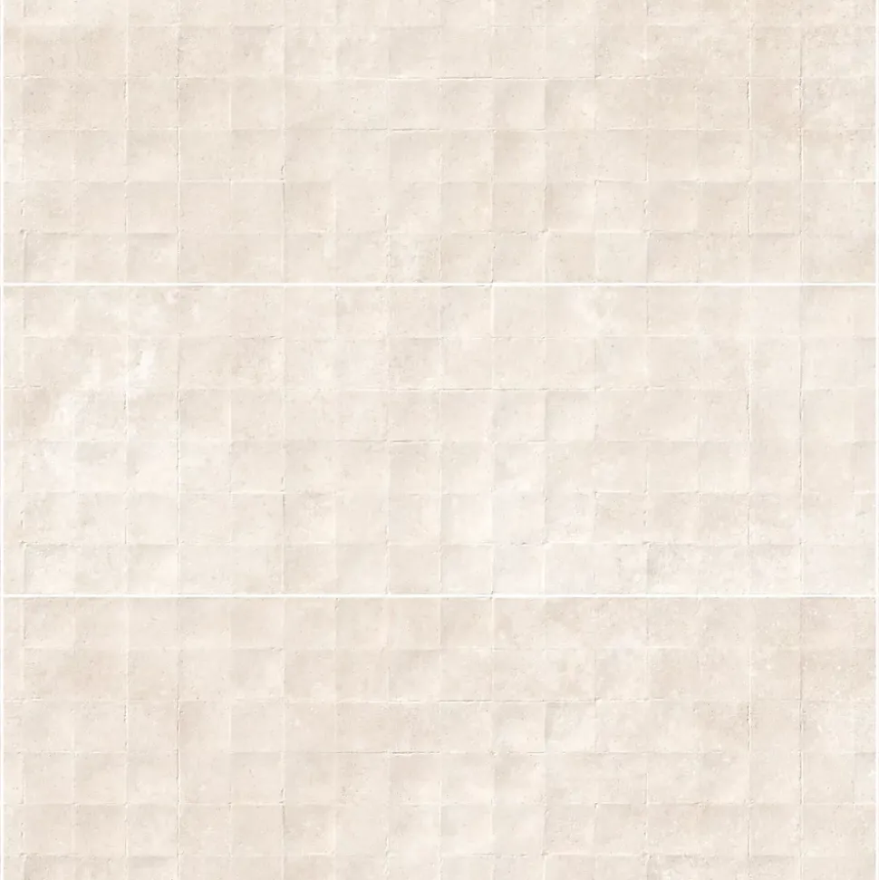 Carrelage effet Béton 3D Beige Lin Cuadro 100x33,3x0,98 cm Montelis - Mur intérieur - RO'MA CARRELAGE