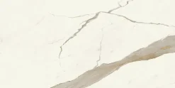 Carrelage effet Marbre Blanc Calacatta Alba 120x60x0,9 cm Brillant Montira - Sol et mur intérieur (vendu par carton de 1,44 m²) -