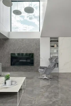 Carrelage effet Marbre Blanc Calacatta Divino 278x120x0,6 cm Silk Montira - Mur intérieur (vendu par carton de 3,336 m²) - RO'MA C