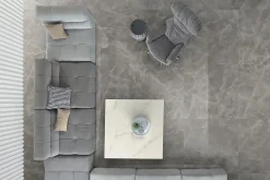 Carrelage effet Marbre Gris Titan 120x120x0,9 cm Brillant Montira - Sol et mur intérieur (vendu par carton de 2,88 m²) - RO'MA CAR