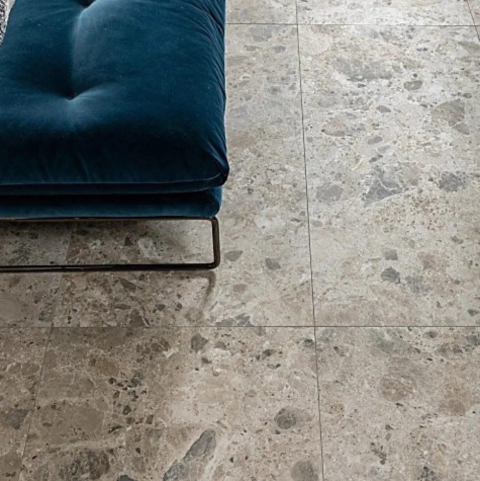 Carrelage Effet Terrazzo - Pierre CARACTER Mix Gris 60x120 Rectifié - Les Carreaux de Jean