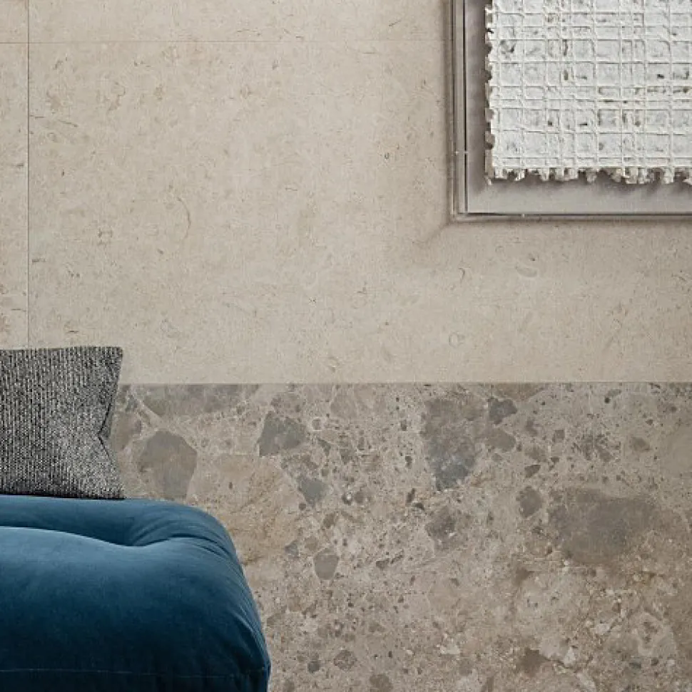 Carrelage Effet Terrazzo - Pierre CARACTER Mix Gris 60x120 Rectifié - Les Carreaux de Jean