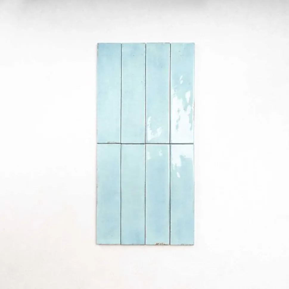 Carrelage Effet Zellige Bleu Ciel FUSION Acquamarina 6x25cm - Les Carreaux de Jean