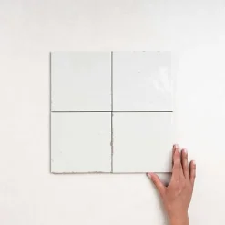 Carrelage Effet Zellige Blanc AGADIR - Niebla 14,7x14,7 - Les Carreaux de Jean