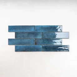 Carrelage Effet Zellige Bleu FUSION Blue 6x25cm - Les Carreaux de Jean