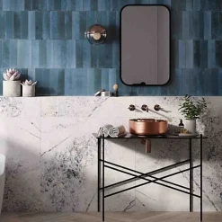 Carrelage Effet Zellige Bleu Nuit AGADIR - Lago 7x28 - Les Carreaux de Jean