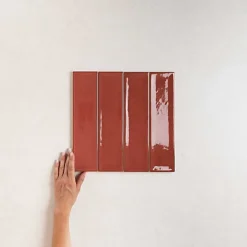 Carrelage Effet Zellige Bordeaux NARA Burdeos Gloss 7,5x30cm - Les Carreaux de Jean