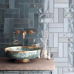 Carrelage Effet Zellige Bleu Foncé NOLITA Marine 6,5x20 - Les Carreaux de Jean