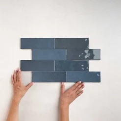 Carrelage Effet Zellige Bleu Foncé NOLITA Marine 6,5x20 - Les Carreaux de Jean