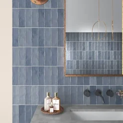 Carrelage Effet Zellige Bleu Foncé NOLITA Marine 6,5x20 - Les Carreaux de Jean