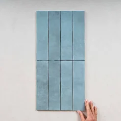 Carrelage Effet Zellige Bleu ARGILE 6x24,6 Sky - Les Carreaux de Jean