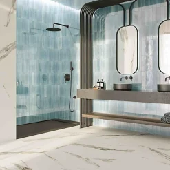 Carrelage Effet Zellige Bleu Ciel AGADIR - Agua 7x28 - Les Carreaux de Jean