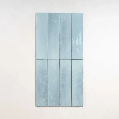 Carrelage Effet Zellige Bleu Ciel AGADIR - Agua 7x28 - Les Carreaux de Jean