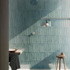 Carrelage Effet Zellige Bleu NARA Mar Mate 7,5x30cm - Les Carreaux de Jean