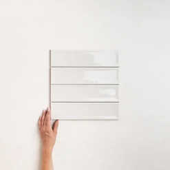 Carrelage Effet Zellige Blanc NARA Blanco Gloss 7,5x30cm - Les Carreaux de Jean