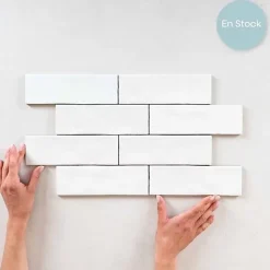 Carrelage Effet Zellige Blanc MITTE Blanco 6,5x20 - Les Carreaux de Jean