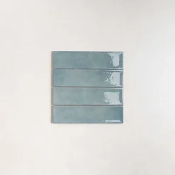 Carrelage Effet Zellige Bleu NARA Mar Gloss 7,5x30cm - Les Carreaux de Jean