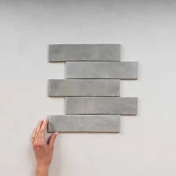 Carrelage Effet Zellige Gris ARGILE 6x24,6 Concrete - Les Carreaux de Jean