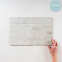 Carrelage Effet Zellige Gris MITTE Perla 6,5x20 - Les Carreaux de Jean