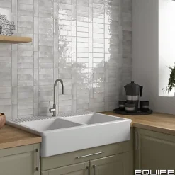Carrelage Effet Zellige Gris COLO Gloss 5x15 Amber Grey - Les Carreaux de Jean