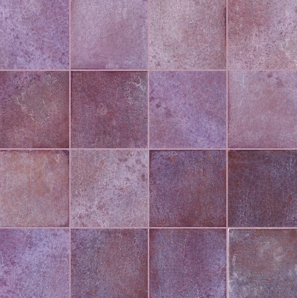 Carrelage effet Zellige Violet 10x10x0,85 cm Caldero - Mur intérieur - RO'MA CARRELAGE