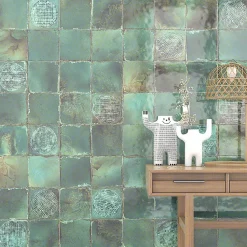 carrelage effet zellige 20x20 cm luca jade