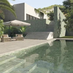 Carrelage extérieur antidérapant effet pierre naturelle 30x60 cm BALI gris