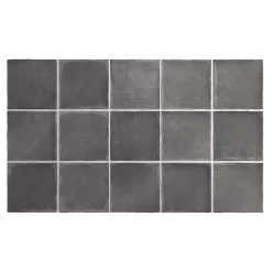 Carrelage grès cérame ARGILE 10x10 cm Gris Foncé, Anthracite - Mat - boîte de 0.6 m2