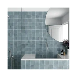 Carrelage grès cérame ARGILE 10x10 cm Bleu - Mat - boîte de 0.6 m2