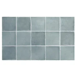 Carrelage grès cérame ARGILE 10x10 cm Bleu - Mat - boîte de 0.6 m2