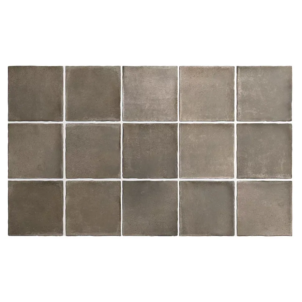Carrelage grès cérame ARGILE 10x10 cm Chocolat - Mat - boîte de 0.6 m2