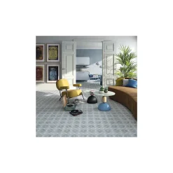 Carrelage grès cérame effet carreau ciment POP TILE CAVEREN 15x15cm 15x15 cm Bleu Pâle - Satiné - boîte de 1 m2