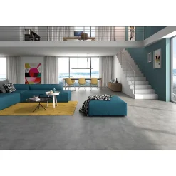 Carrelage grès cérame effet béton ciré CEMENTO 60x60 cm Gris Moyen - Semi-Poli / Lappato - boîte de 1.44 m2