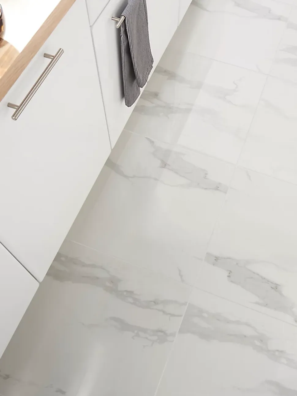 Carrelage intérieur sol et mural Ultimate marble effet marbre L.59.5 cm x l.59.5 cm x Ep.0.9 cm blanc GoodHome