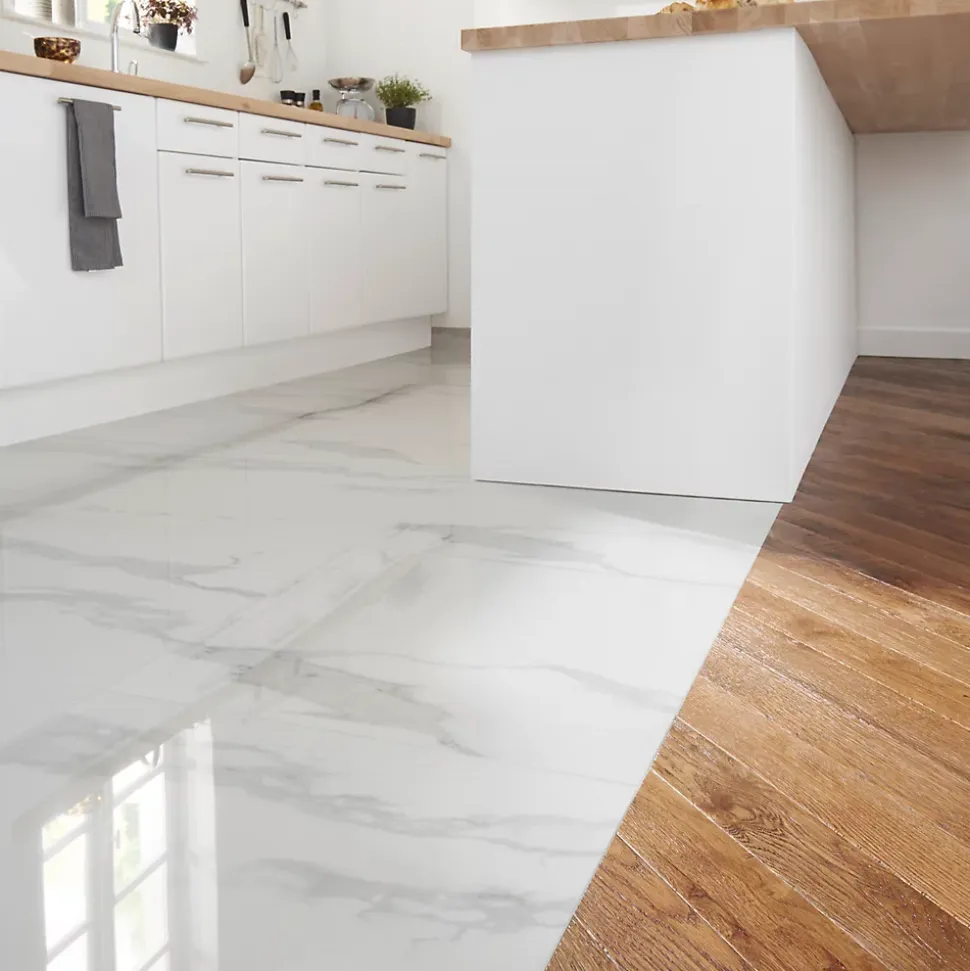 Carrelage intérieur sol et mural Ultimate marble effet marbre L.59.5 cm x l.59.5 cm x Ep.0.9 cm blanc GoodHome