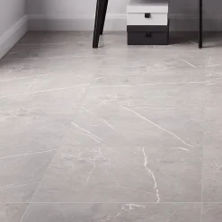 Carrelage intérieur sol et mur effet marbre gris mat L.59.5 x l.59.5 cm x ép.9 mm, Ultimate Marble