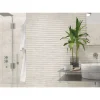 Carrelage mur à relief effet béton blanc perlé 32x99 cm DANXIA BANAWE-R BLANCO