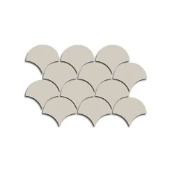 Carrelage mur écaillon de poisson uni beige brillant 10,6x12 cm SCALE FAN GREIGE