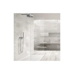 Carrelage mur effet métal décoratif pailleté blanc 30x120 cm IONIC IMPACT WHITE
