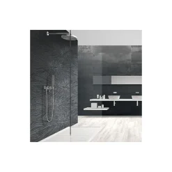 Carrelage mur effet métal anthracite décoratif palletté 30x120 cm IONIC IMPACT STEEL