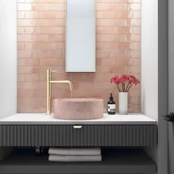 Carrelage mur effet zellige rose 7,5x15 cm MANACOR BLUSH PINK