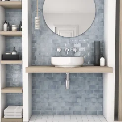 Carrelage mur effet zellige bleu 7,5x15 cm MANACOR BLUE MOON