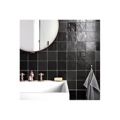 Carrelage mur effet zellige bejmat satiné noir 10x10 cm MALLORCA BLACK