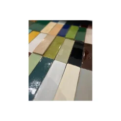 Carrelage mur et sol BEJMAT GIOIA artisanal manuel marocain RECTANGLE 15x5cm Aquamarine - 51 - - boîte de 0.81 m2