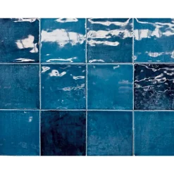 Carrelage mur intérieur/exterieur. Grès cérame Zellige Bleu 12x12 cm x ép 8,3 mm
