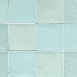Carrelage mur intérieur/exterieur. Grès cérame Zellige Vert Menthe 12x12 cm x ép 8,3 mm
