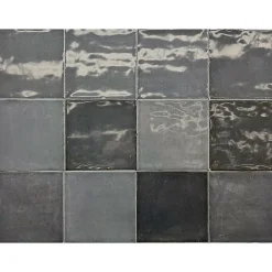 Carrelage mur intérieur/exterieur. Grès cérame Zellige Coal Anthracite 12x12 cm x ép 8,3 mm