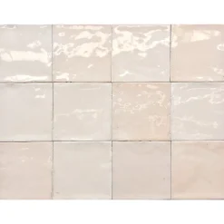 Carrelage mur intérieur/exterieur. Grès cérame Zellige Ivoire 12x12 cm x ép 8,3 mm