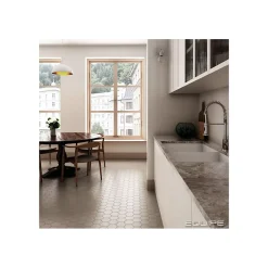 Carrelage sol / mur hexagonal uni taupe mate 11,6x10,1 cm KROMATIKA BEIGE