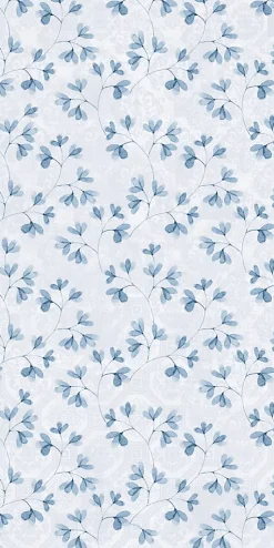 Carrelage sol et mur bleu Floral 60 x 120 cm